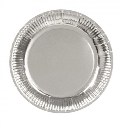 Set 6 bordjes zilver (23 cm)