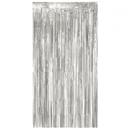 Foliegordijn Metallic zilver (200 x 100 cm)