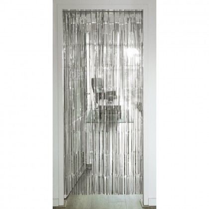 Foliegordijn Metallic zilver (200 x 100 cm)