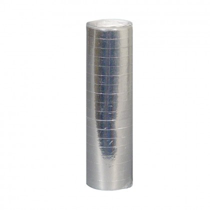 Rol papieren serpentines zilver metallic (4 m)