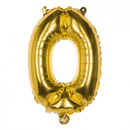 Folieballon '0' goud (66 cm)