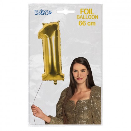 St. Folieballon '1' goud (66 cm)