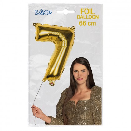 Folieballon '7' goud (66 cm)