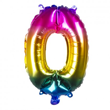 St. Folieballon '0' regenboog (66 cm)