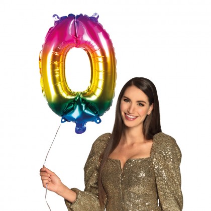 St. Folieballon '0' regenboog (66 cm)