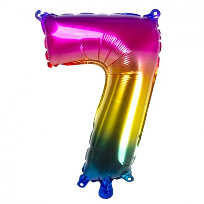 St. Folieballon '7' regenboog (66 cm)