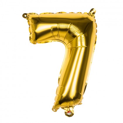 Folieballon '7' goud (36 cm)