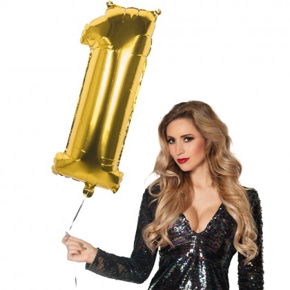 Folieballon '1' goud (86 cm)