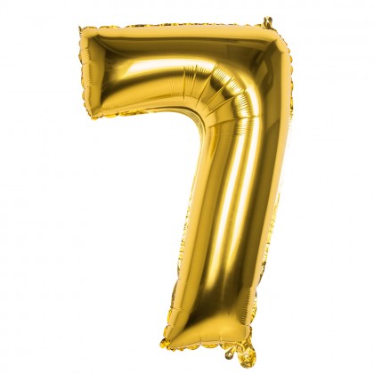 St. Folieballon '7' goud (86 cm)
