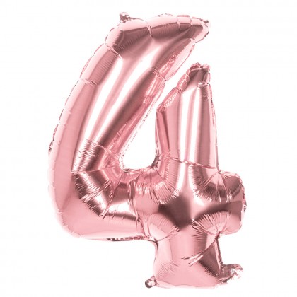 Folieballon '4' roségoud (86 cm)