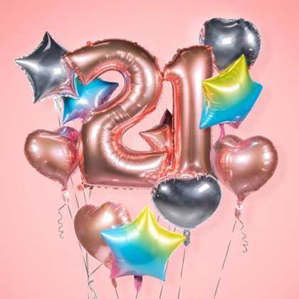 St. Folieballon Ster regenboog (40 x 45 cm)