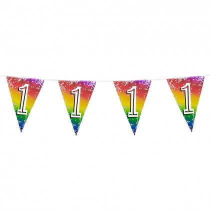Folievlaggenlijn Rainbow '1' (30 x 20 cm, 6 m)