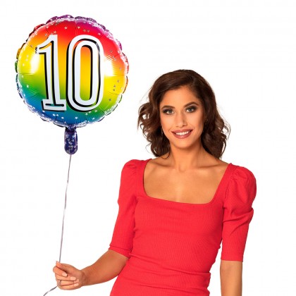Folieballon '10' (Ø 45 cm)