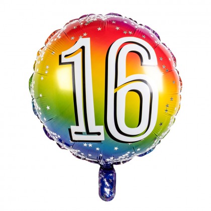 Folieballon '16' (Ø 45 cm)