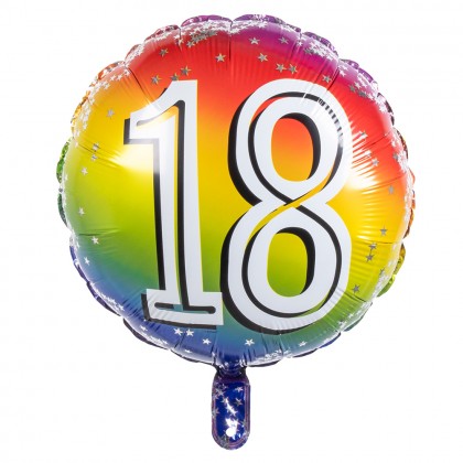 Folieballon '18' (Ø 45 cm)