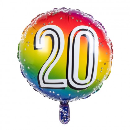 Folieballon '20' (Ø 45 cm)