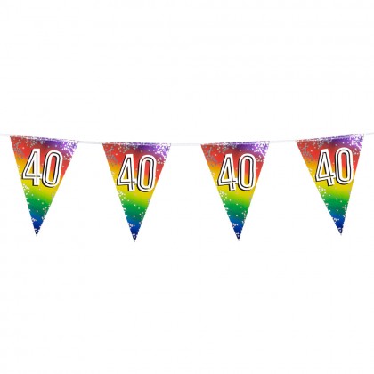 Folievlaggenlijn Rainbow '40' (30 x 20 cm, 6 m)