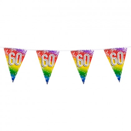 Folievlaggenlijn Rainbow '60' (30 x 20 cm, 6 m)