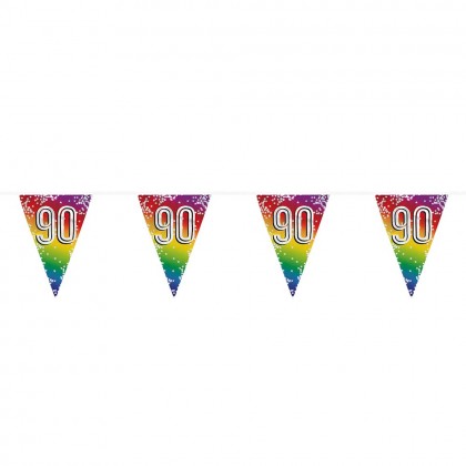 Folievlaggenlijn Rainbow '90' (30 x 20 cm, 6 m)