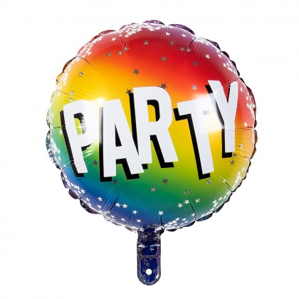 Folieballon 'Party' dubbelzijdig (Ø 45 cm)