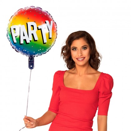 Folieballon 'Party' dubbelzijdig (Ø 45 cm)