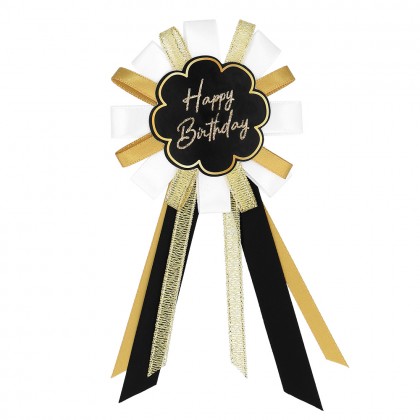 Rozet 'Happy birthday' (16 x 7.5 cm)