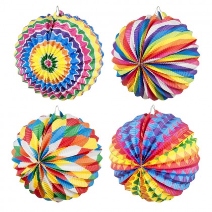Papieren ballonlampion 4 designs (Ø 22 cm)