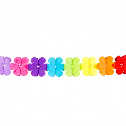 Papieren slinger Flower Power (4 m)