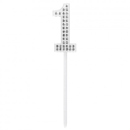 Diamanten taarttopper '1' (10.5 cm)
