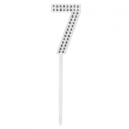 Diamanten taarttopper '7' (10.5 cm)