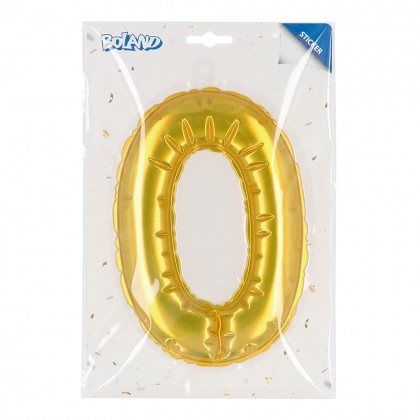 Folieballonsticker '0' goud (20 cm)