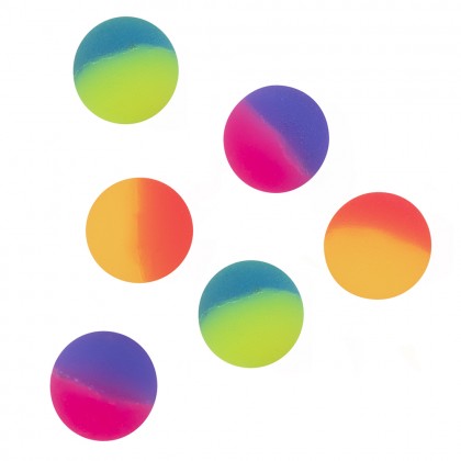 Set 6 stuiterballen Regenboog 3 kleuren (Ø 3 cm)