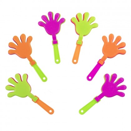 Set 6 handklappers 3 kleurencombinaties (9,5 x 4,5 cm)