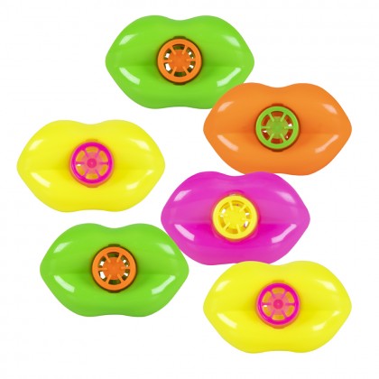 Set 6 lipfluitjes 4 kleuren (4 x 6 cm)