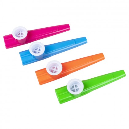 Set 4 kazoos 4 kleuren (11 x 2 cm)