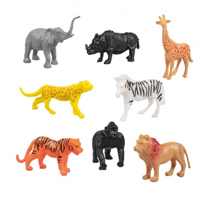 Set 8 wilde dieren (4.5 x 1.5 cm)