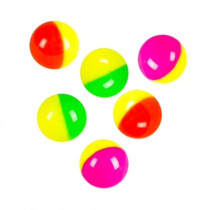 Set 6 stuiterballen Duo 3 kleuren (Ø 3 cm)