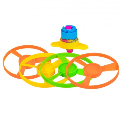 Set opwindhelikopter met 2 rotorbladen 3 kleuren (7 cm)