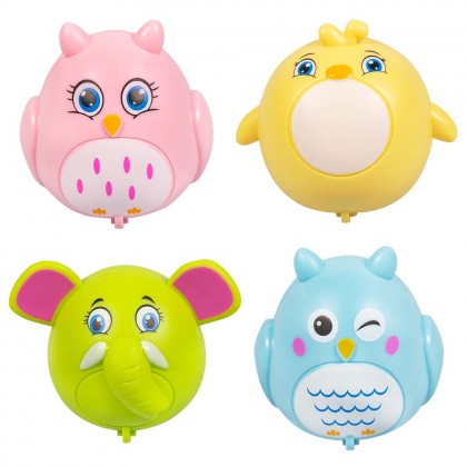 Set 4 terugtrekautootjes Dieren (4,5 x 5 cm)