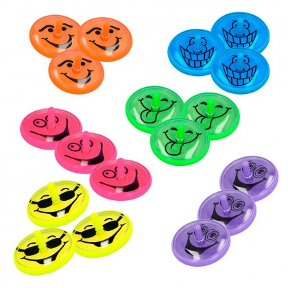 Set 18 lachende tolletjes 6 kleuren (4 cm)