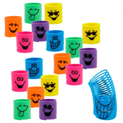 Set 18 lachende trapveren 6 kleuren (3 cm)