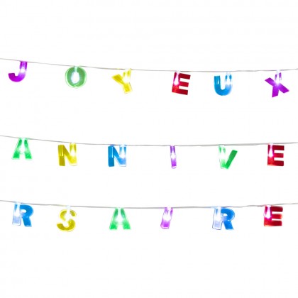 LED lichtsnoer 'Joyeux anniversaire' (200 cm)