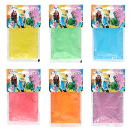 Festival kleurpoeder 70 g 6 kleuren ass.