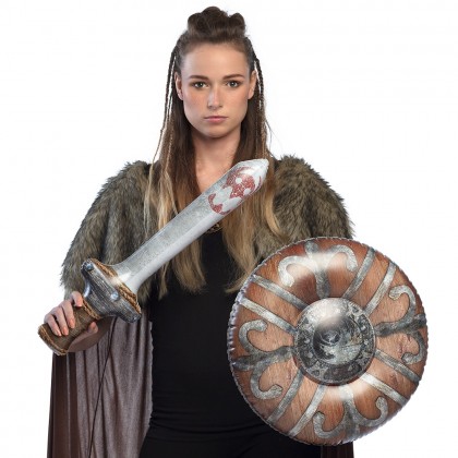 Set opblaasbaar zwaard (58 cm) met schild (Ø 45 cm)