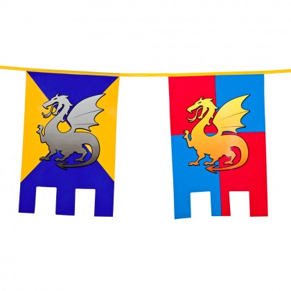 PE vlaggenlijn Knights & Dragons (30 x 20 cm) (6 m)