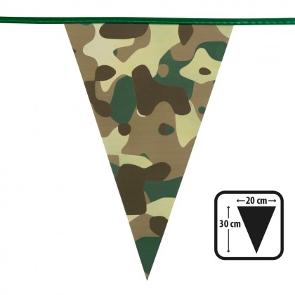 PE vlaggenlijn Camouflage (30 x 20 cm, 6 m)
