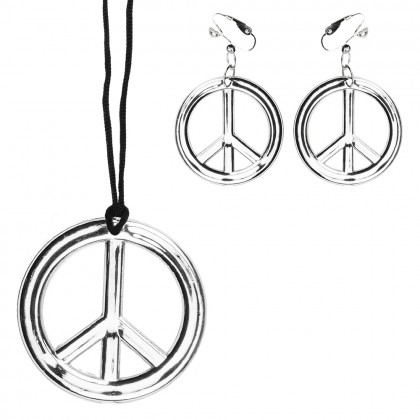 Set Peace glam (ketting en oorbellen)
