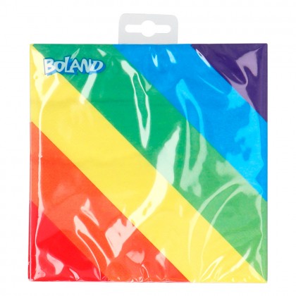 Set 20 papieren servetten Regenboog (33 x 33 cm)
