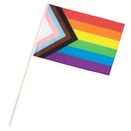 Polyester zwaaivlag Progress (30 x 45 cm / 76 cm stok)