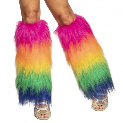 Paar beenwarmers Regenboog rave